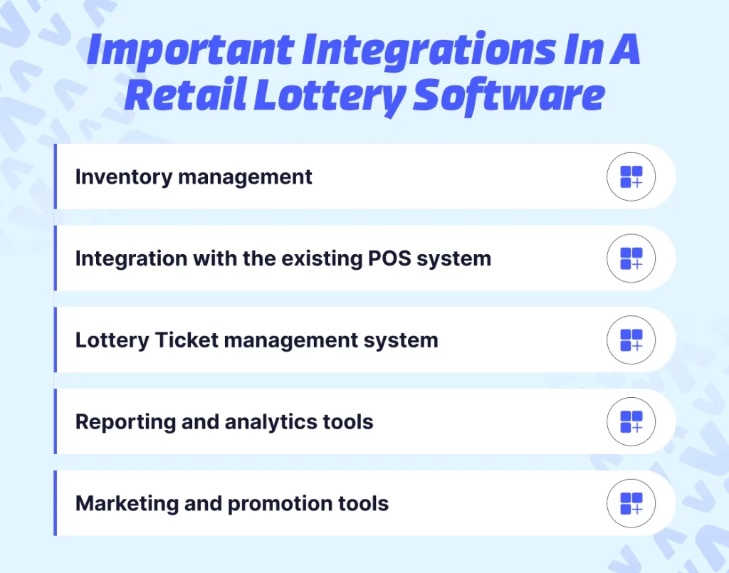 Important integrations in a retail lottery software Important integrations in a retail lottery software
